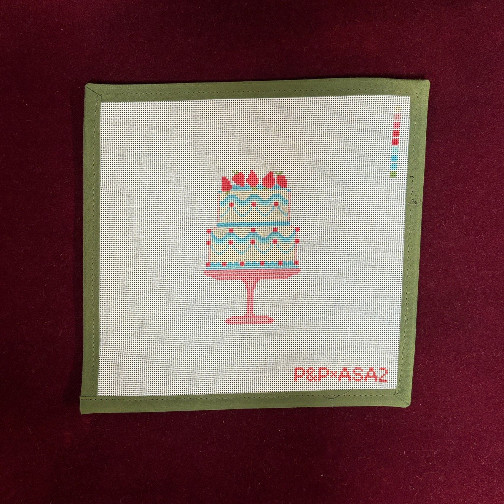 Confection Cake (Blue)-Needlepoint Canvas-Penny & Penny-The Pepper Pot Barrington, IL