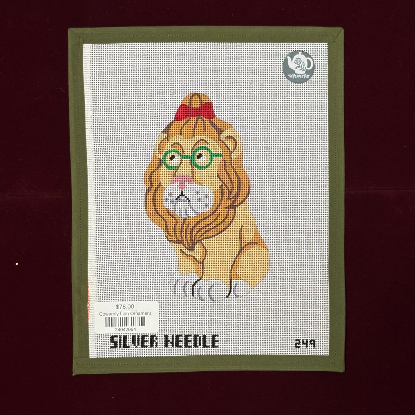 Cowardly Lion Ornament-Canvas-Silver Needle-The Pepper Pot