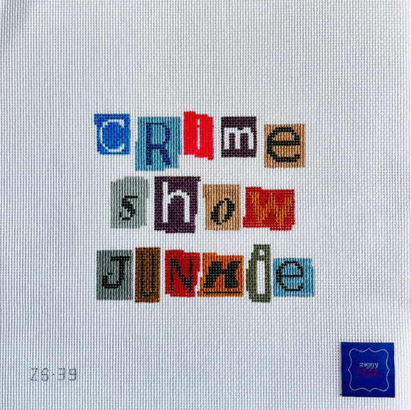 Crime Show Junkie August Trunk Show-Needlepoint Canvas-KCN Designers-The Pepper Pot Barrington, IL
