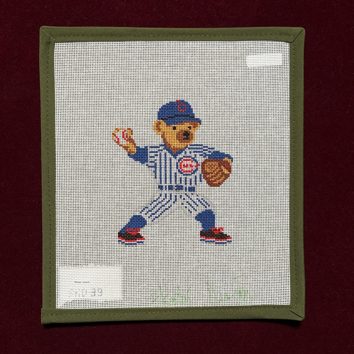 Cubs Bear-Needlepoint Canvas-Scooter Designs-The Pepper Pot Barrington, IL