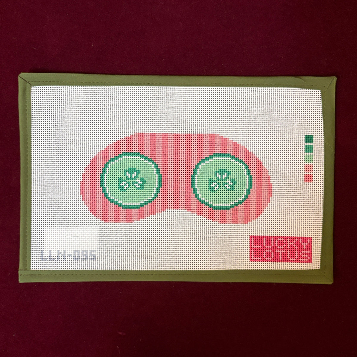 Cucumber Sleep Eye Mask-Needlepoint Canvas-Lucky Lotus-The Pepper Pot Barrington, IL