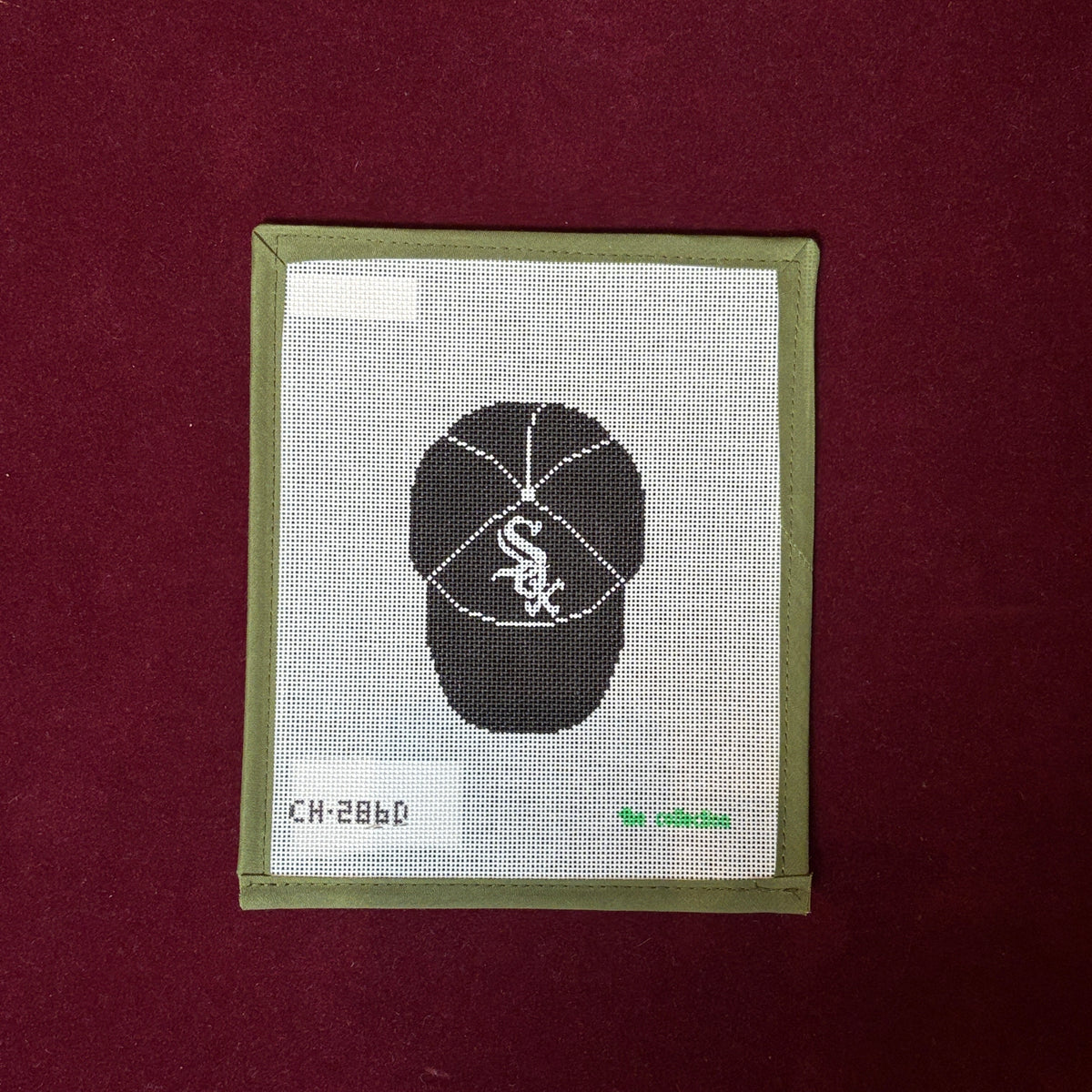 Custom Cap - White Sox-Needlepoint Canvas-The Collection Designs-The Pepper Pot Barrington, IL