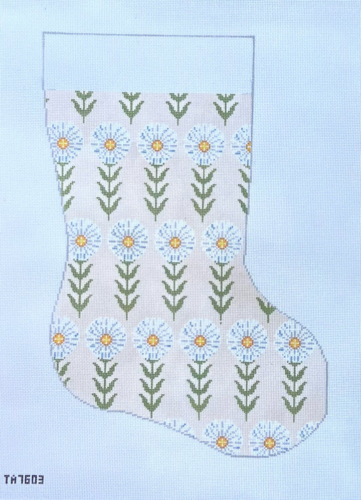 Daisy Large Stocking August Trunk Show-Needlepoint Canvas-KCN Designers-The Pepper Pot Barrington, IL