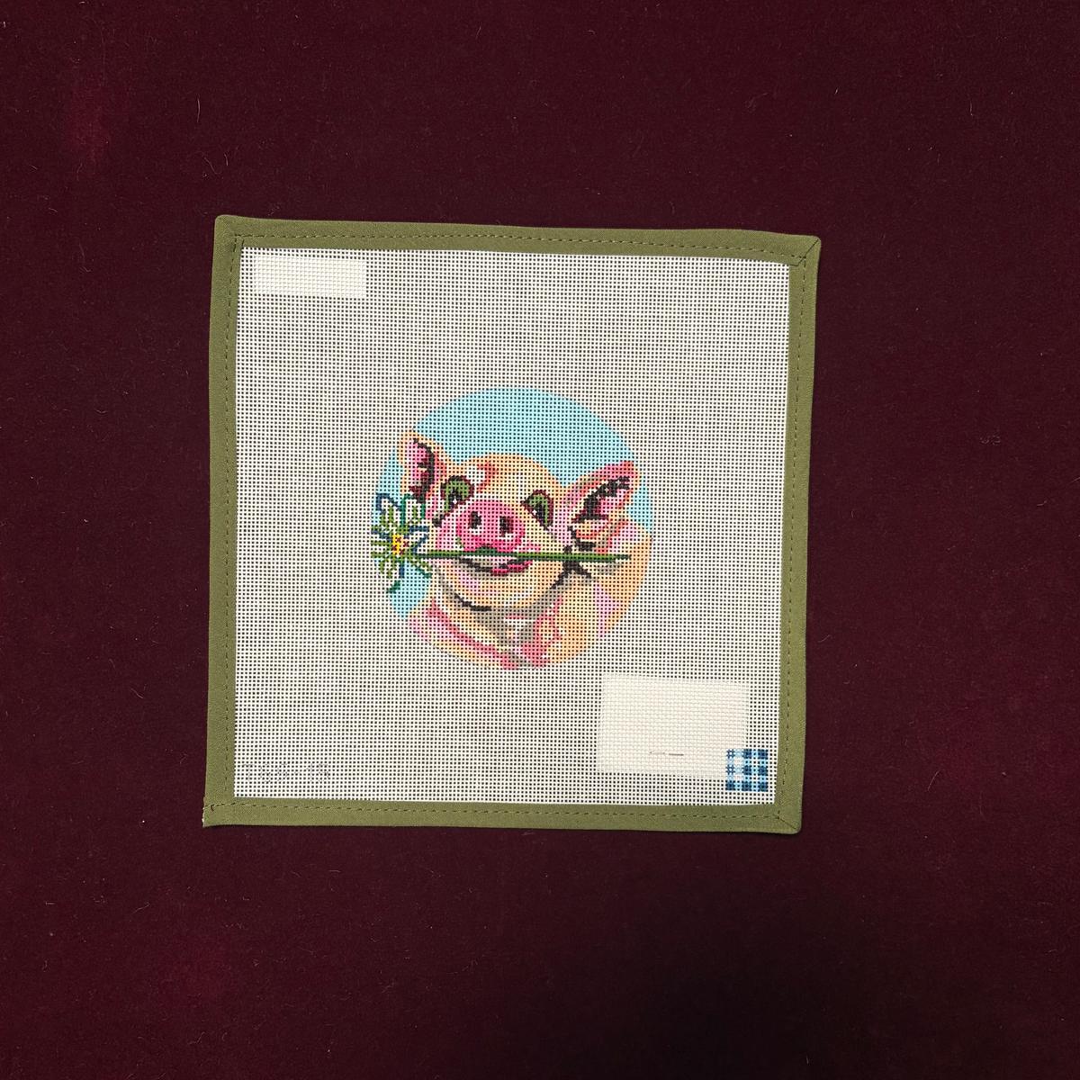 Daisy Round-Canvas-The Gingham Stitchery-The Pepper Pot