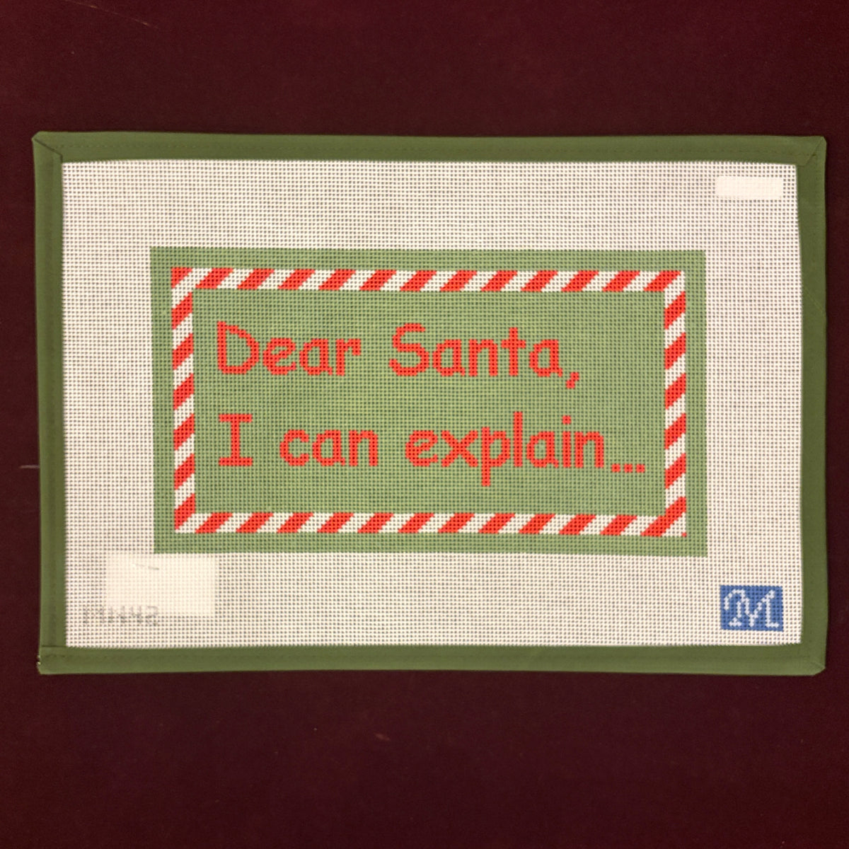 Dear Santa-Needlepoint Canvas-Maura Nolan Designs-The Pepper Pot Barrington, IL