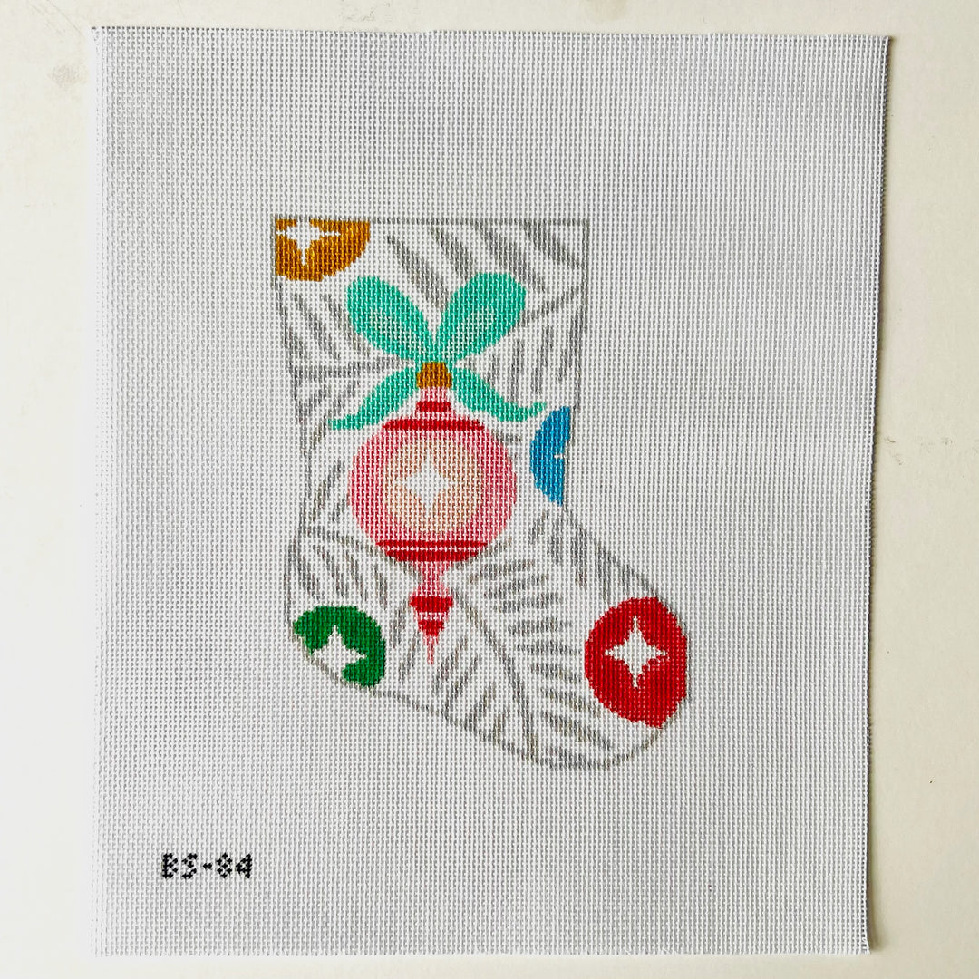 Deck the Halls Ornament Sized Bauble Stocking Canvas August Trunk Show-Needlepoint Canvas-KCN Designers-The Pepper Pot Barrington, IL