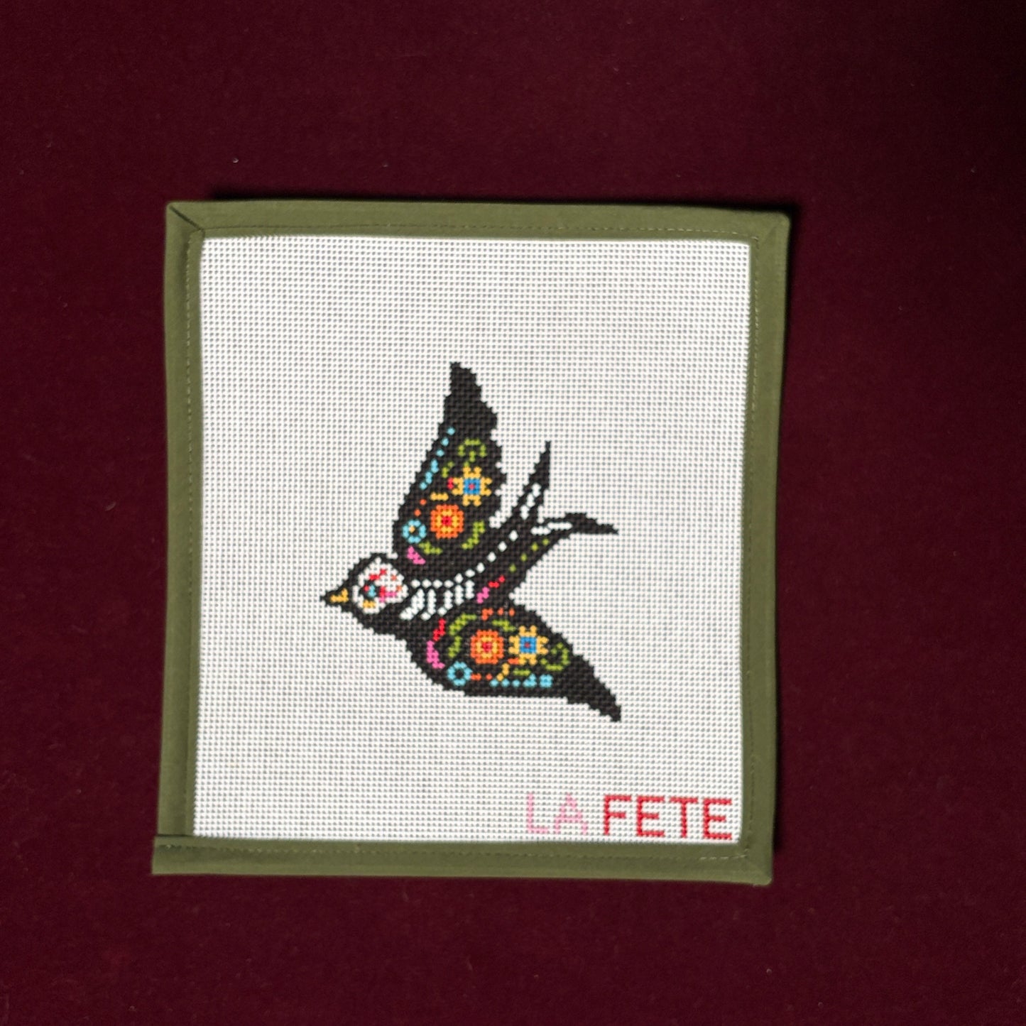Dia de los Muertos Bird-Needlepoint Canvas-La Fete-The Pepper Pot Barrington, IL