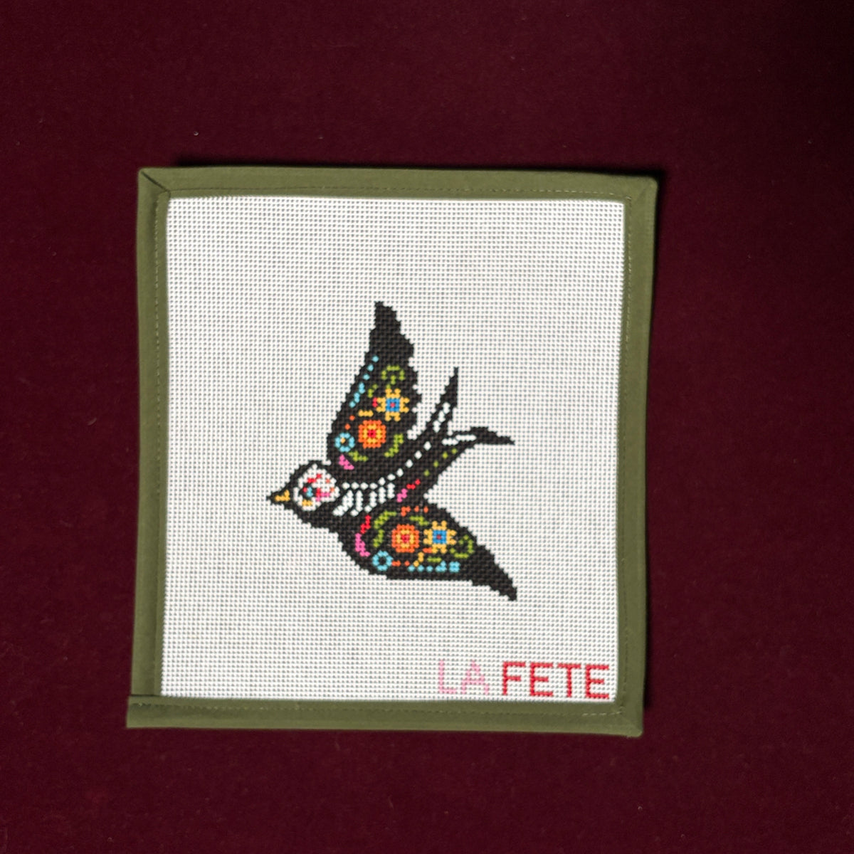 Dia de los Muertos Bird-Needlepoint Canvas-La Fete-The Pepper Pot Barrington, IL