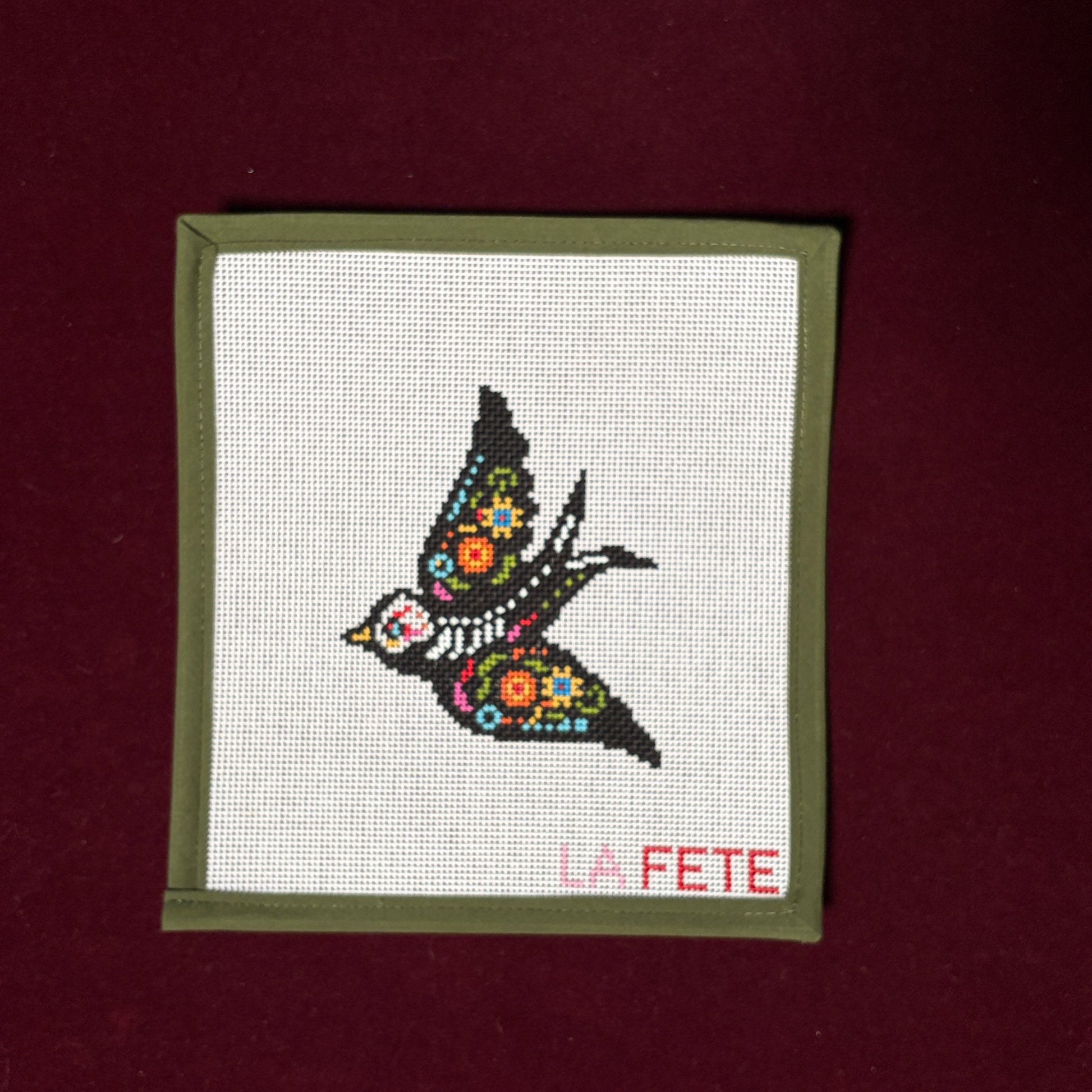 Dia de los Muertos Bird-Needlepoint Canvas-La Fete-The Pepper Pot Barrington, IL