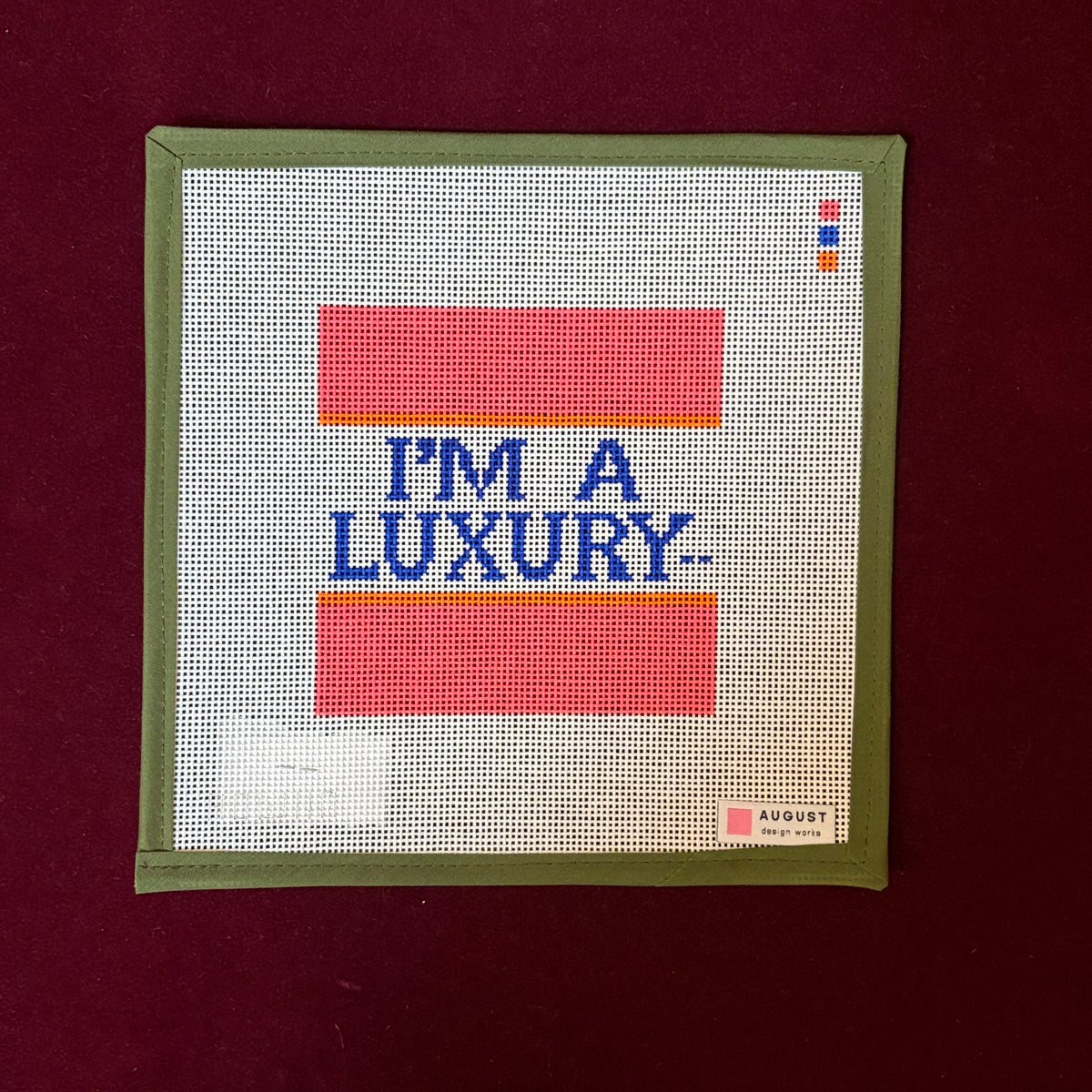 Diana "I'm A Luxury"-Needlepoint Canvas-August Design Works-The Pepper Pot Barrington, IL