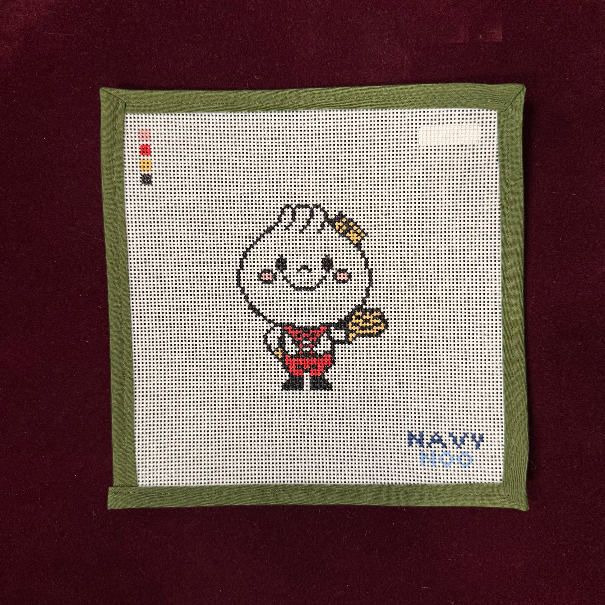 Dim Sum Man-Needlepoint Canvas-Navy Noo-The Pepper Pot Barrington, IL