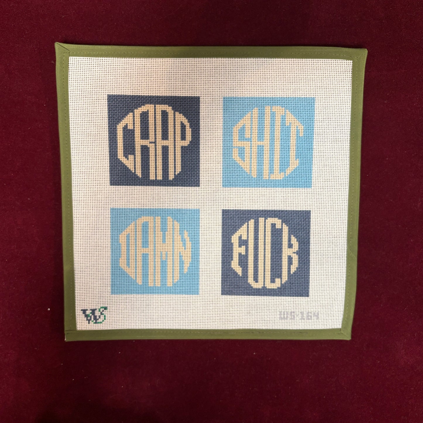 Dirty Coasters - Coastal Blues-Needlepoint Canvas-Wipstitch-The Pepper Pot Barrington, IL