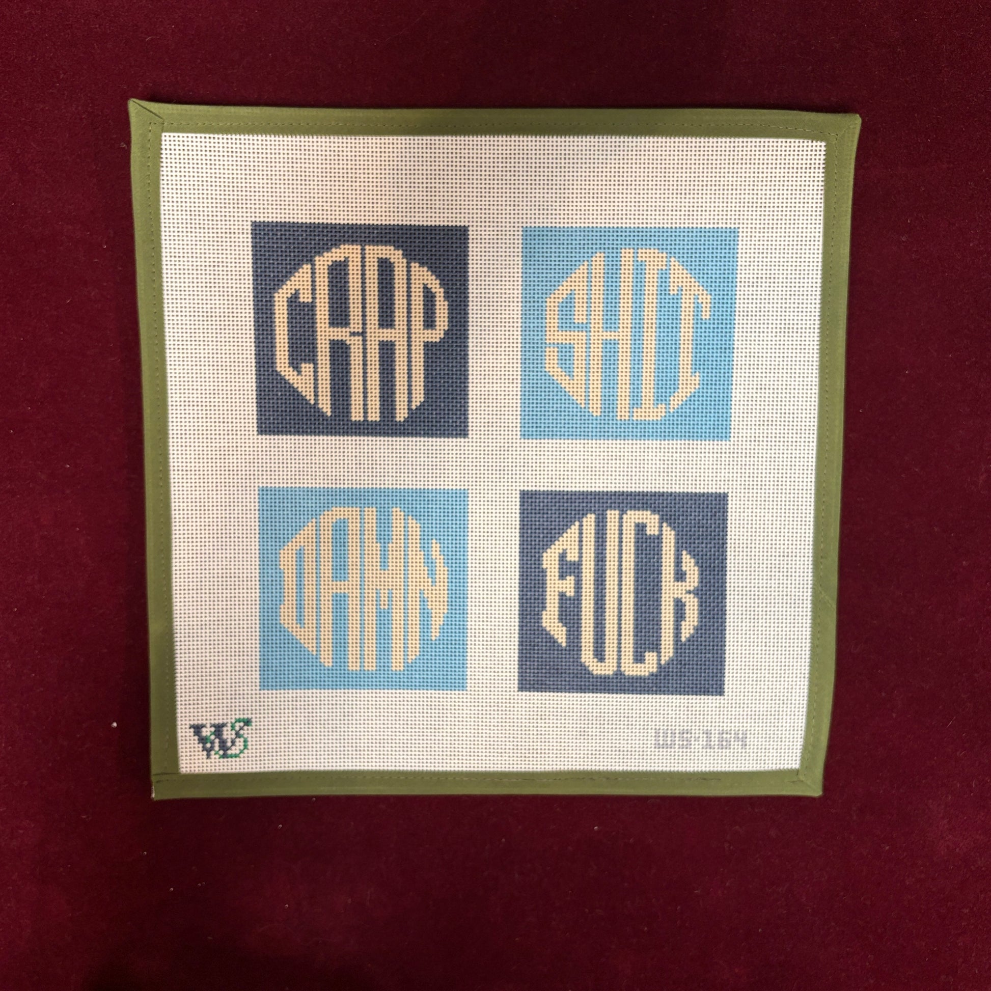 Dirty Coasters - Coastal Blues-Needlepoint Canvas-Wipstitch-The Pepper Pot Barrington, IL