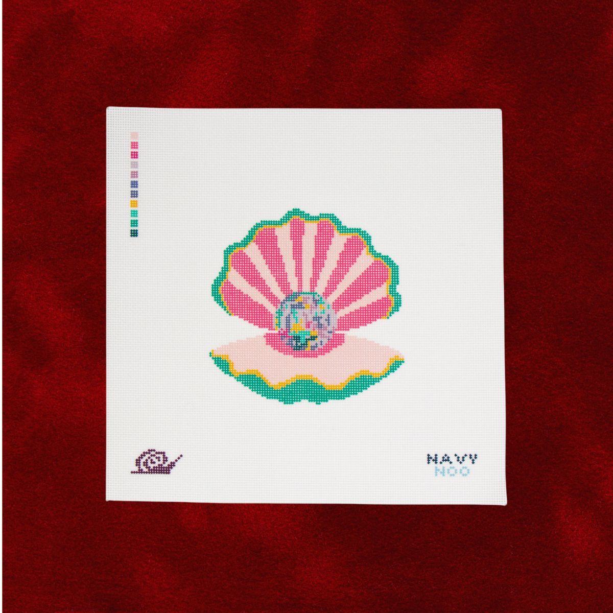 Disco Shell-Needlepoint Canvas-Silk Snail-The Pepper Pot Barrington, IL