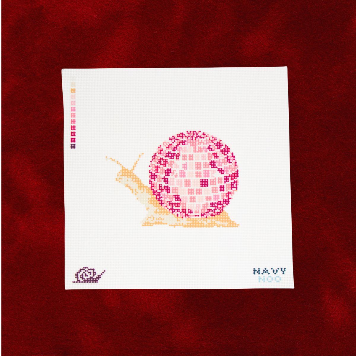 Disco Snail-Needlepoint Canvas-Silk Snail-The Pepper Pot Barrington, IL