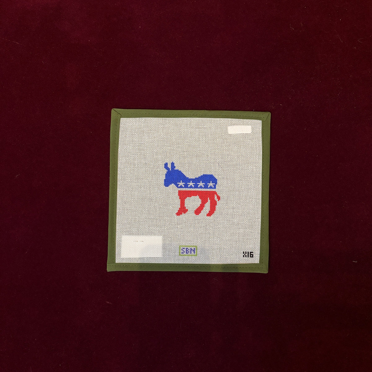DNC Donkey ornament-Needlepoint Canvas-Susan Battle Needlepoint-The Pepper Pot Barrington, IL