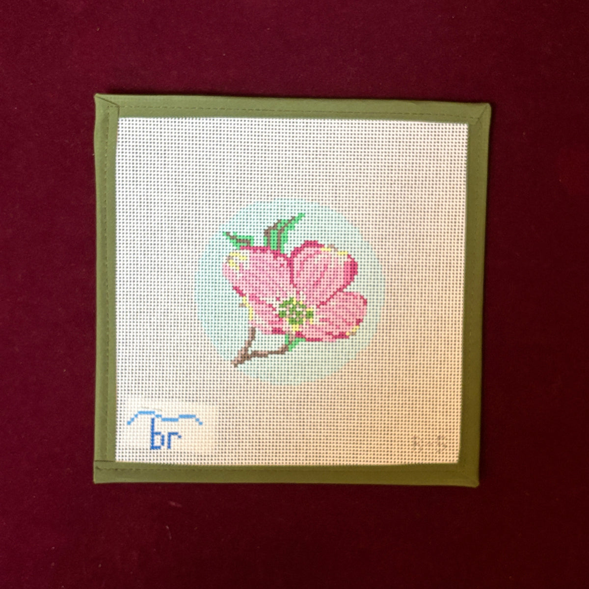 Dogwood Blossom Round-Needlepoint Canvas-Blue Ridge Stitchery-The Pepper Pot Barrington, IL