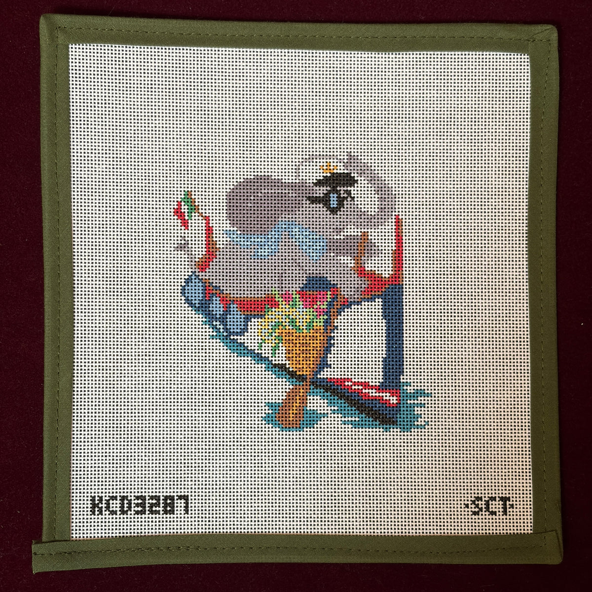 Dolce Vita Wooden Boat Club Elephant-Needlepoint Canvas-KCN Designers-The Pepper Pot Barrington, IL