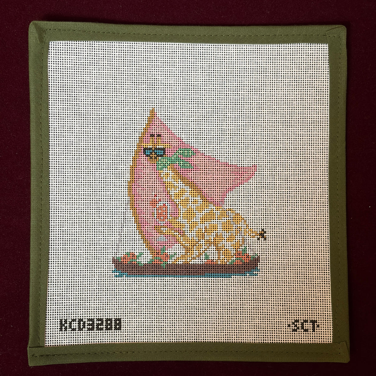 Dolce Vita Wooden Boat Club Giraffe-Needlepoint Canvas-KCN Designers-The Pepper Pot Barrington, IL