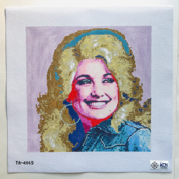 Dolly Parton Smiling Canvas August Trunk Show-Needlepoint Canvas-KCN Designers-The Pepper Pot Barrington, IL