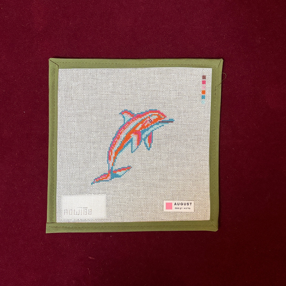 Dolphin-Needlepoint Canvas-August Design Works-The Pepper Pot Barrington, IL