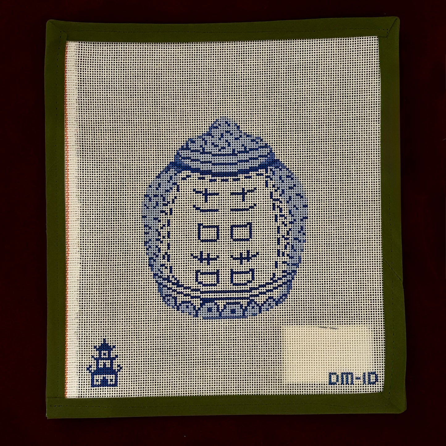 Double Happiness Ornament-Needlepoint Canvas-Plum Stitchery-The Pepper Pot Barrington, IL
