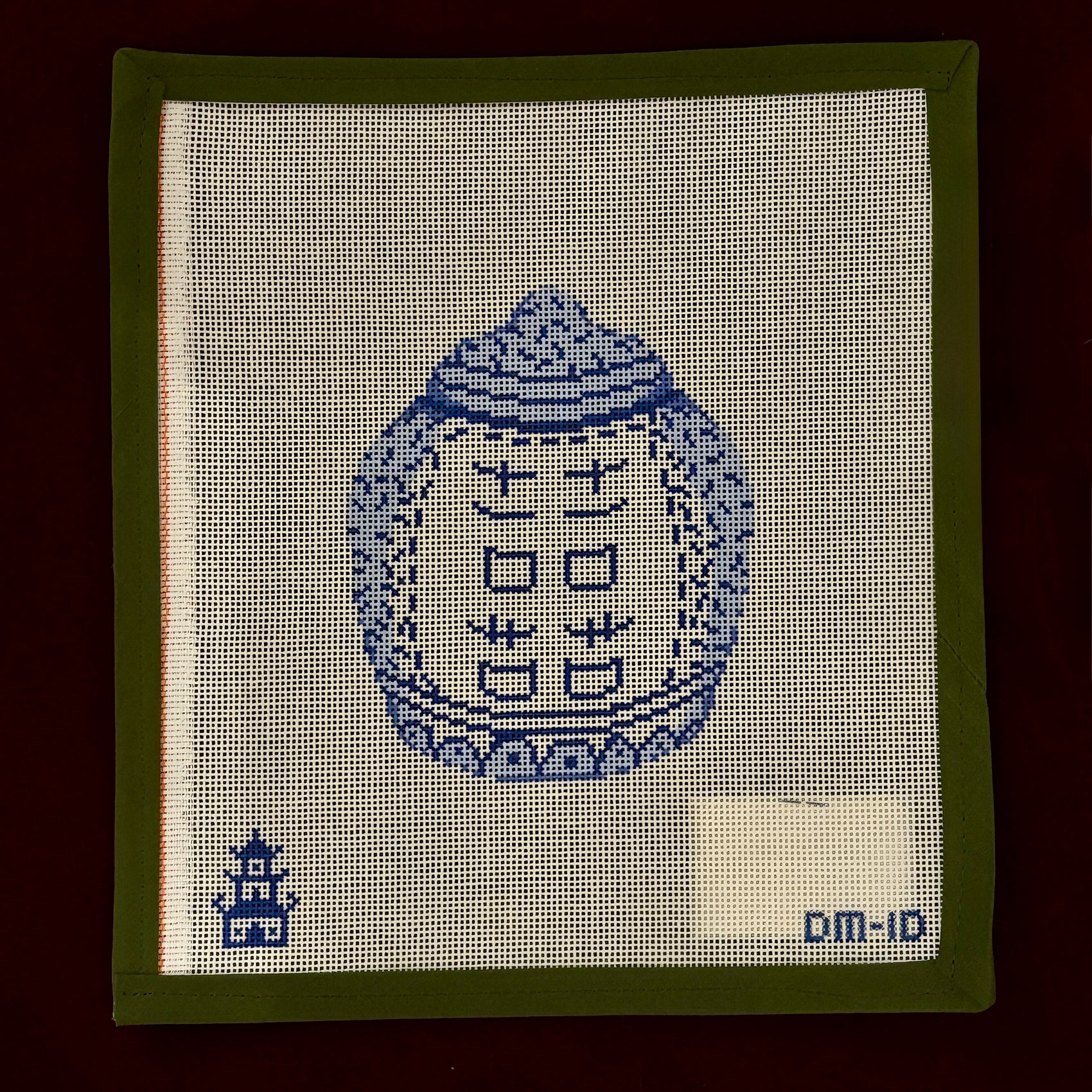 Double Happiness Ornament-Needlepoint Canvas-Plum Stitchery-The Pepper Pot Barrington, IL