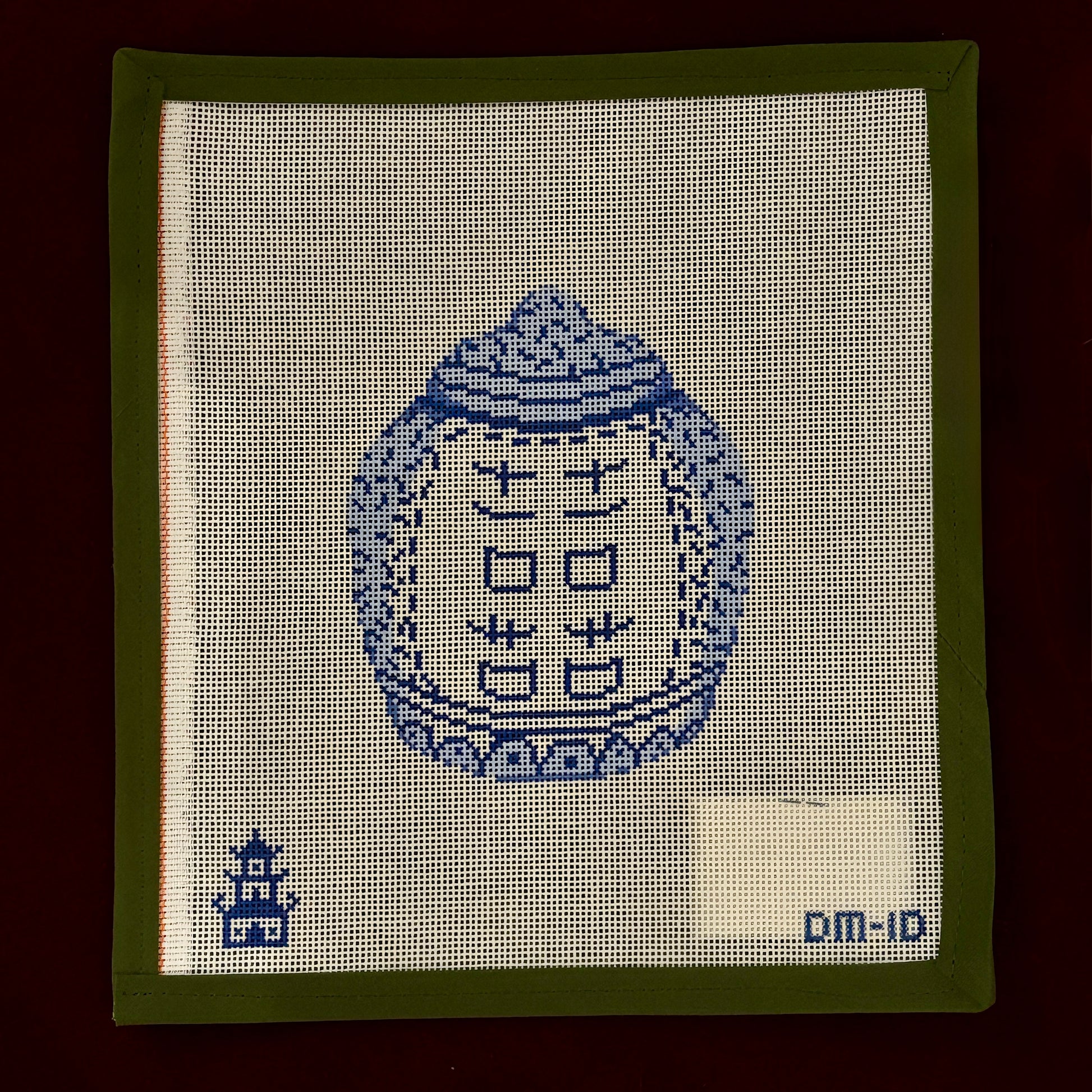 Double Happiness Ornament-Needlepoint Canvas-Plum Stitchery-The Pepper Pot Barrington, IL