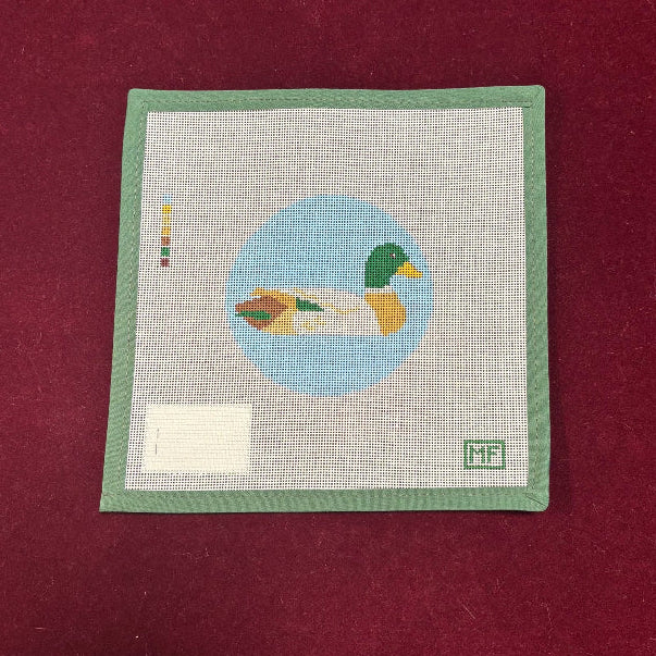 Duck Round-Canvas-MF Needlepoint-The Pepper Pot
