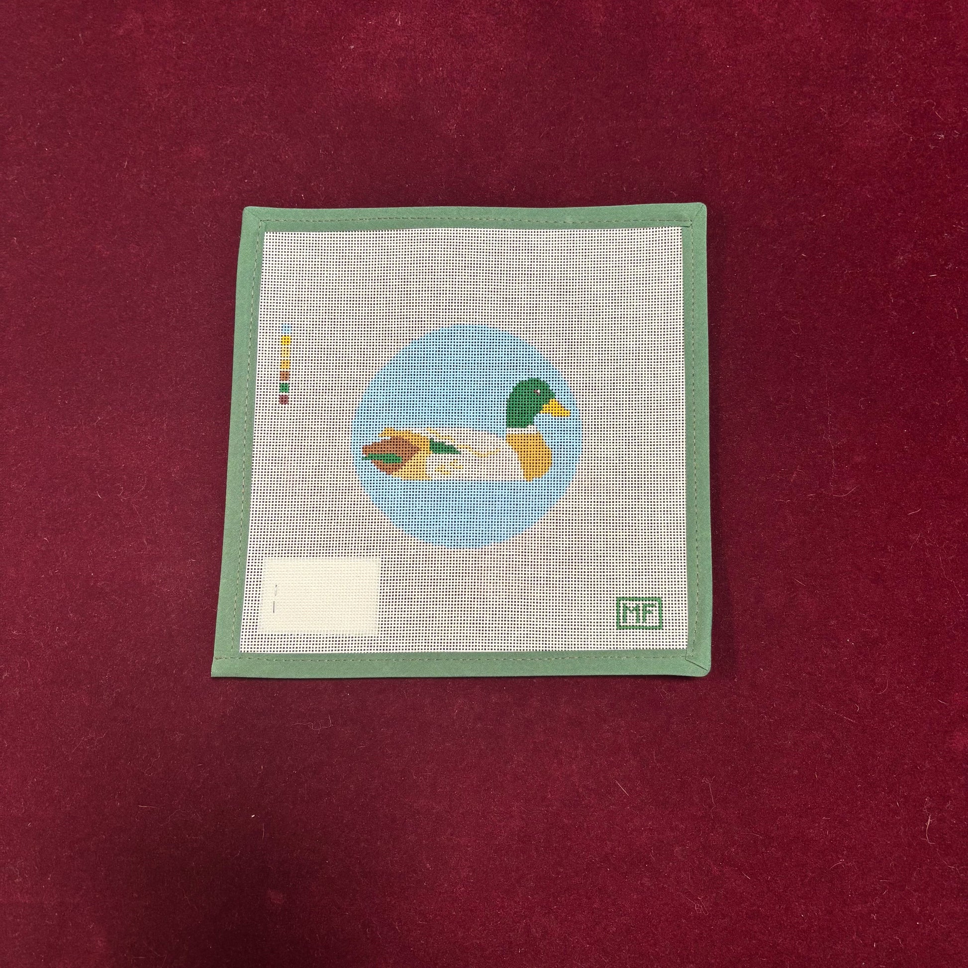 Duck Round-Canvas-MF Needlepoint-The Pepper Pot