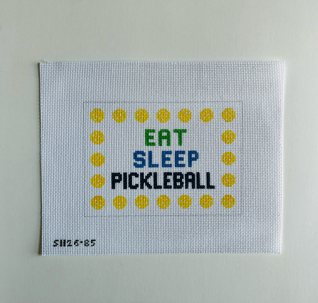 Eat Sleep Pickleball August Trunk Show-Needlepoint Canvas-KCN Designers-The Pepper Pot Barrington, IL