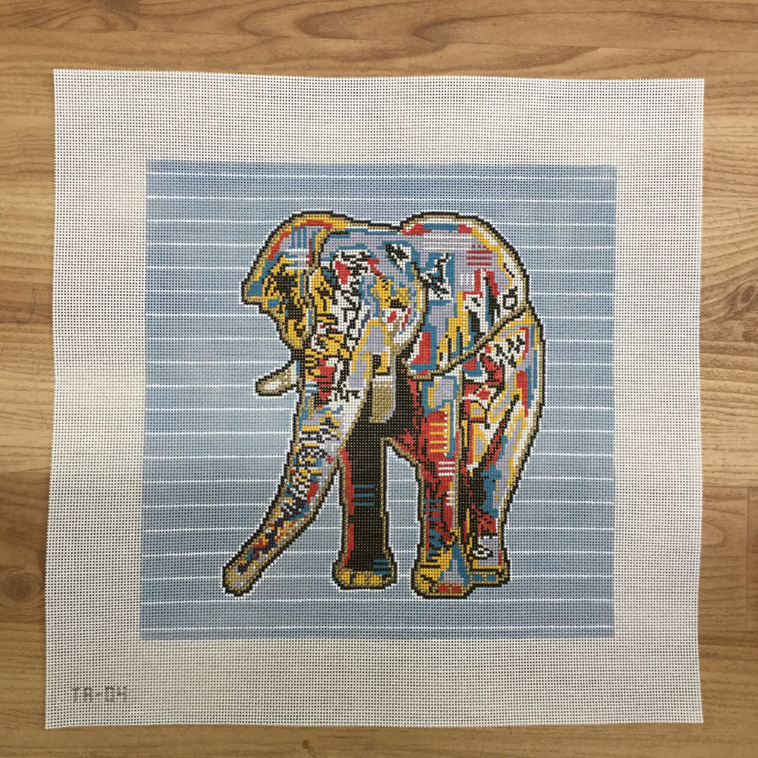 Edgar the Elephant August Trunk Show-Needlepoint Canvas-KCN Designers-The Pepper Pot Barrington, IL