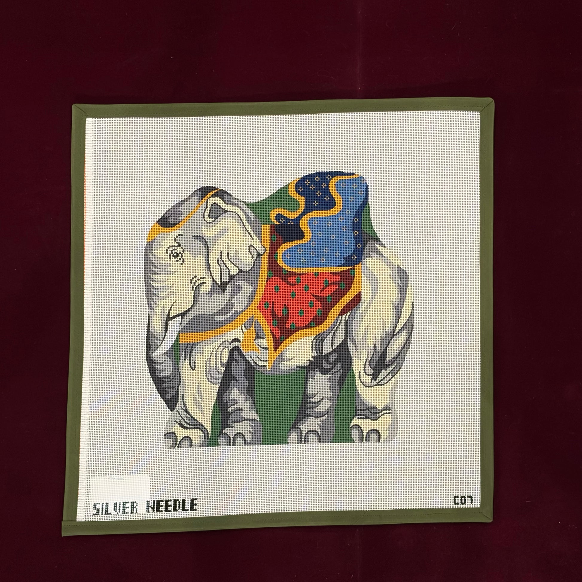 Elephant (blue)-Canvas-Silver Needle-The Pepper Pot