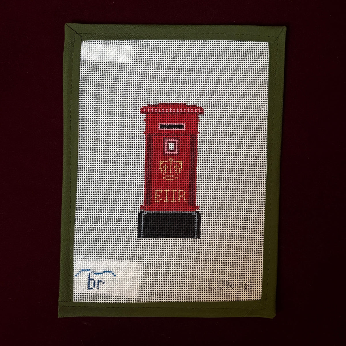 Elizabeth II Post Box-Needlepoint Canvas-Blue Ridge Stitchery-The Pepper Pot Barrington, IL
