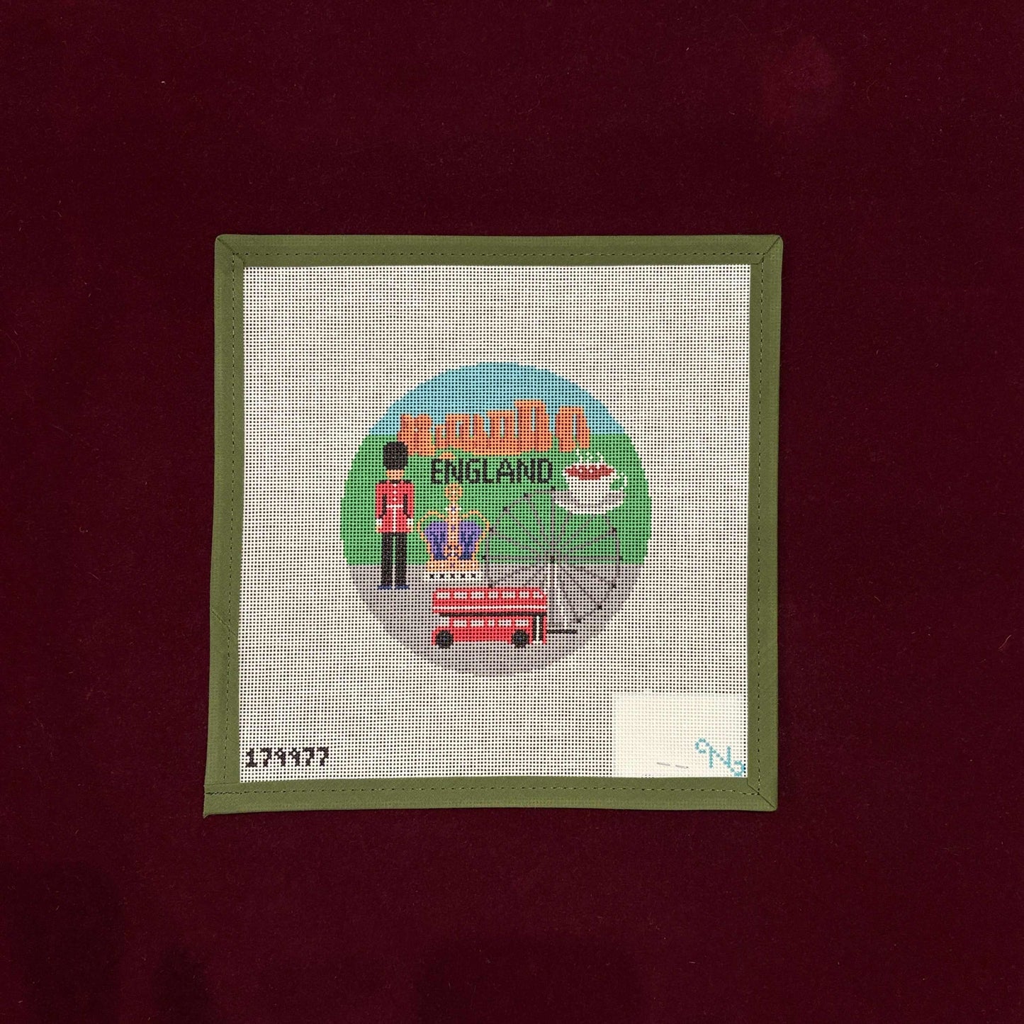 England Round-Needlepoint Canvas-Needlepaint-The Pepper Pot Barrington, IL