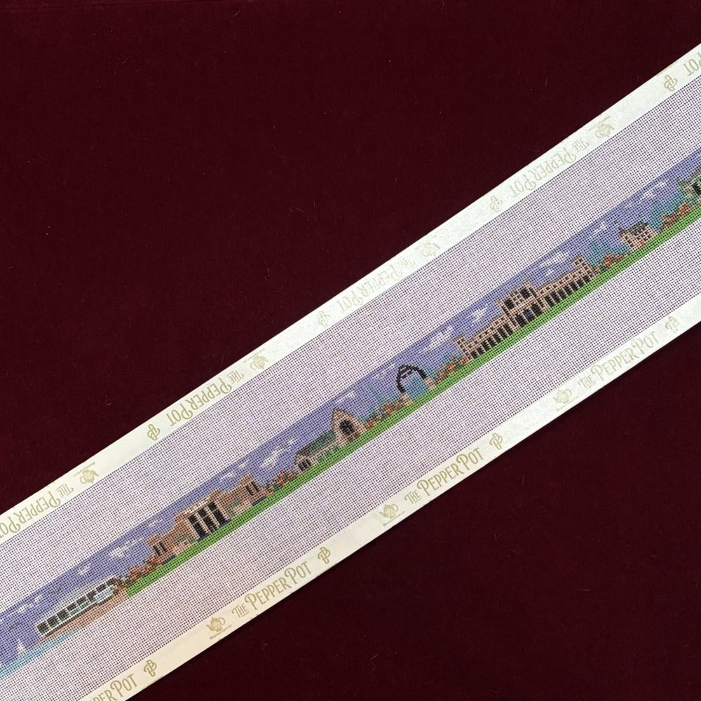 Evanston Landscape Belt-Needlepoint Canvas-Needlepaint-The Pepper Pot Barrington, IL