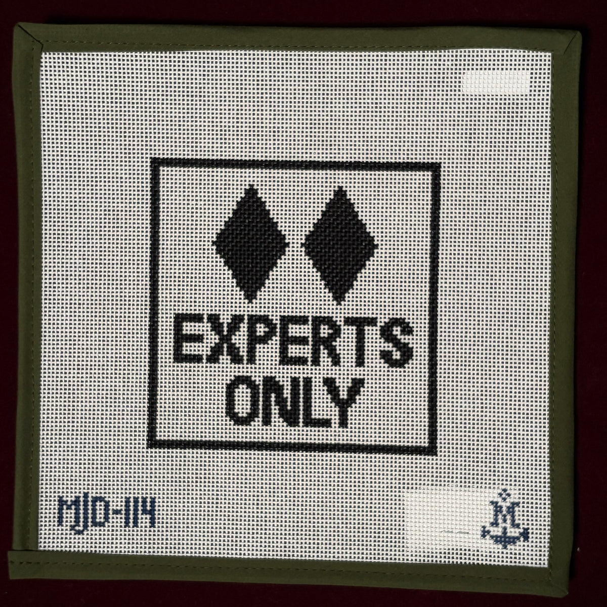 Experts Only- Double Black Diamond-Needlepoint Canvas-Morgan Julia Designs-The Pepper Pot Barrington, IL