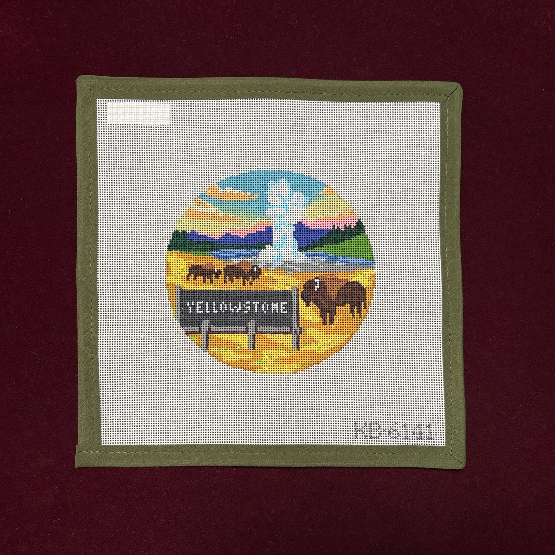 Explore America - Yellowstone-Needlepoint Canvas-Bradley Needlepoint-The Pepper Pot Barrington, IL