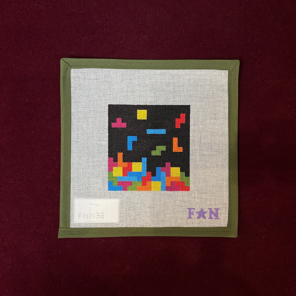 Falling Color Block Game-Needlepoint Canvas-Friday Night Needlepoint-The Pepper Pot Barrington, IL