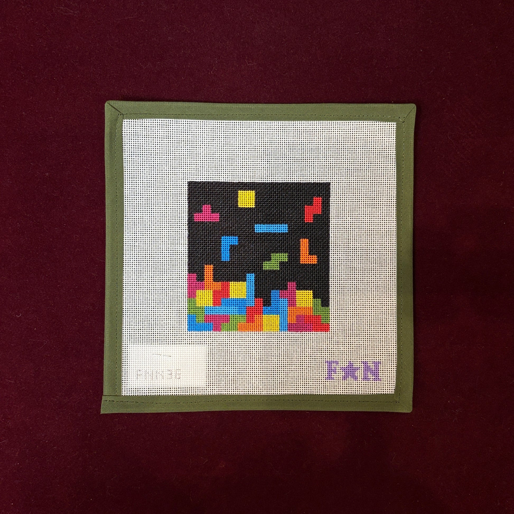 Falling Color Block Game-Needlepoint Canvas-Friday Night Needlepoint-The Pepper Pot Barrington, IL