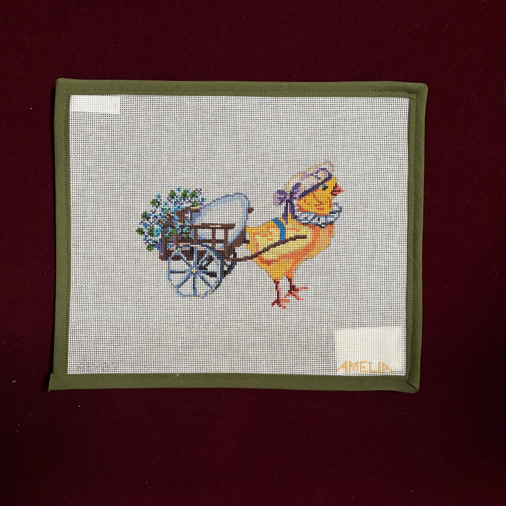 Fanny the Chick-Canvas-The Gingham Stitchery-The Pepper Pot
