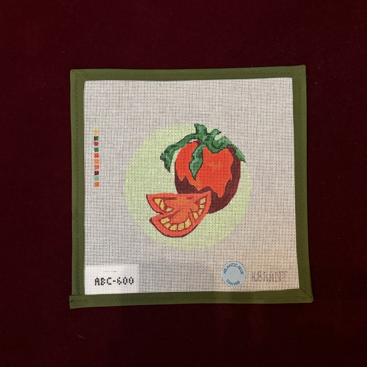 Farmer's Market: Tomato-Needlepoint Canvas-Atlantic Blue Canvas-The Pepper Pot Barrington, IL