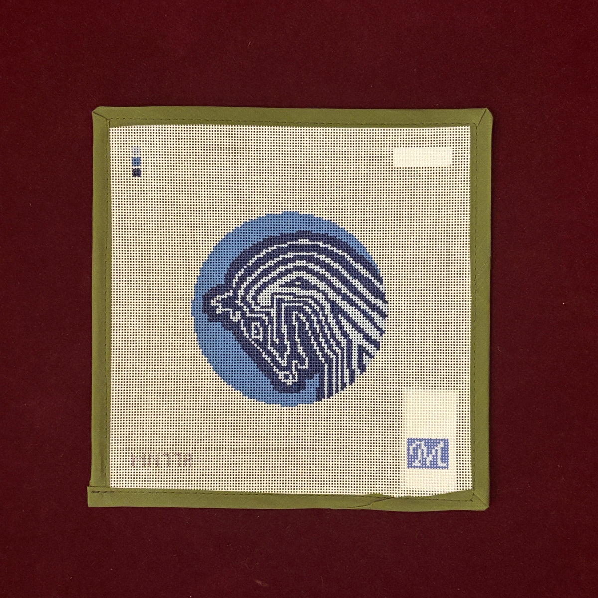 Faubourg Horse Round, Blue-Needlepoint Canvas-Maura Nolan Designs-The Pepper Pot Barrington, IL