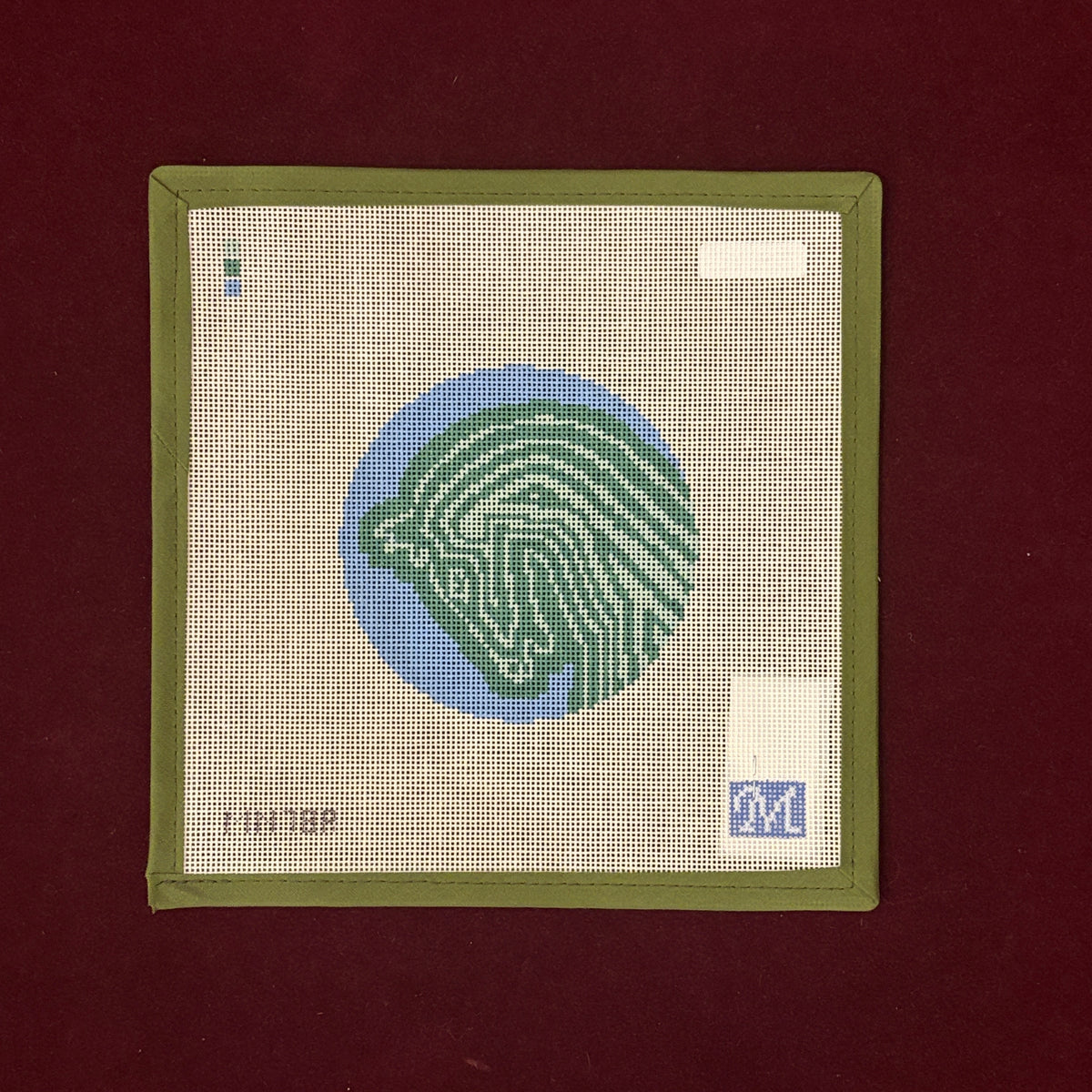 Faubourg Horse Round, Green-Needlepoint Canvas-Maura Nolan Designs-The Pepper Pot Barrington, IL