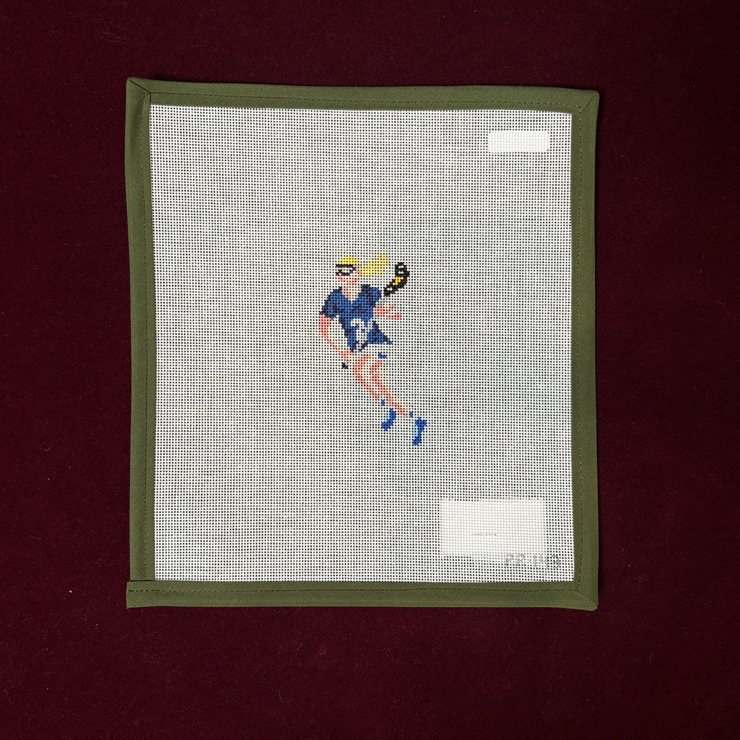 Female Lacrosse Player-Needlepoint Canvas-Patti Mann-The Pepper Pot Barrington, IL