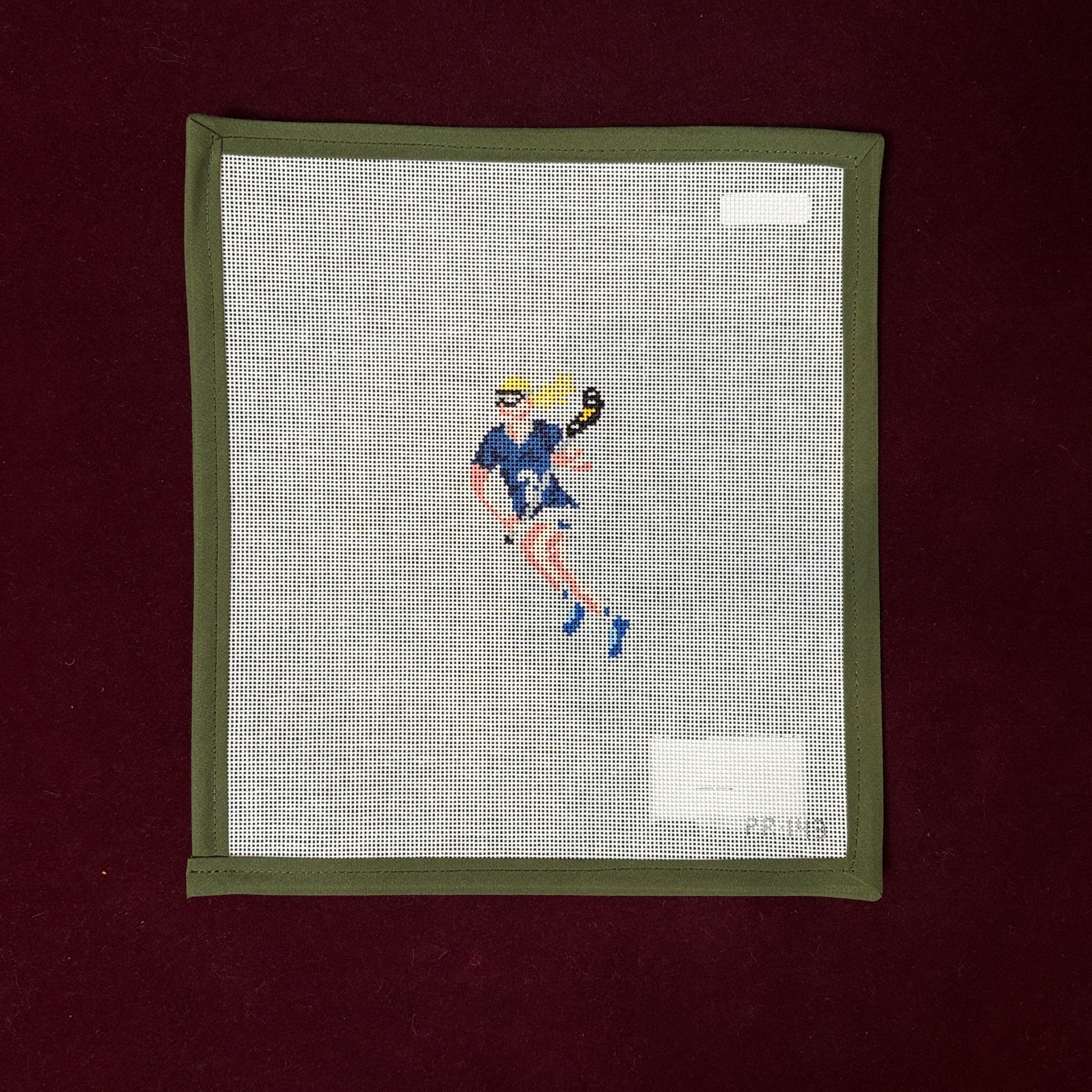 Female Lacrosse Player-Needlepoint Canvas-Patti Mann-The Pepper Pot Barrington, IL