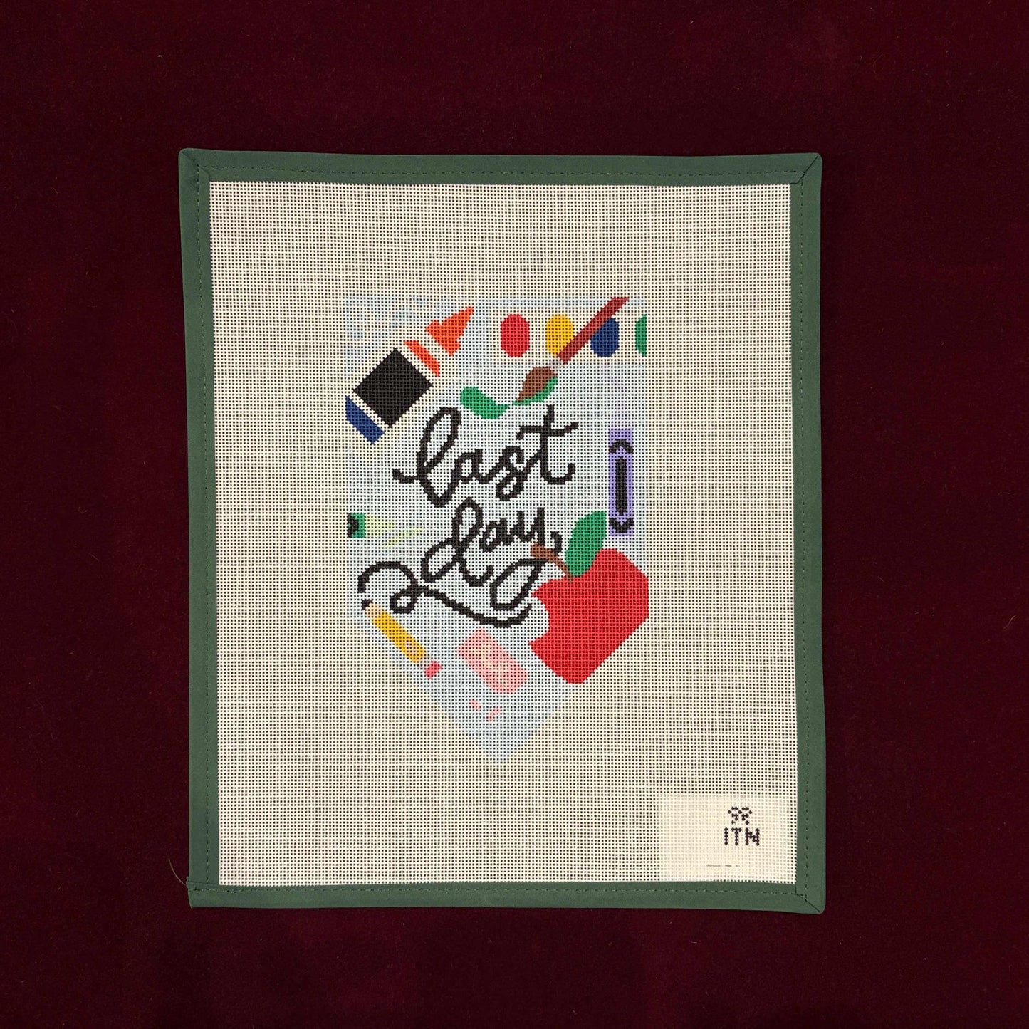 First and Last Day of School Banner Set-Needlepoint Canvas-Ivy & Thread Needlepoint-The Pepper Pot Barrington, IL