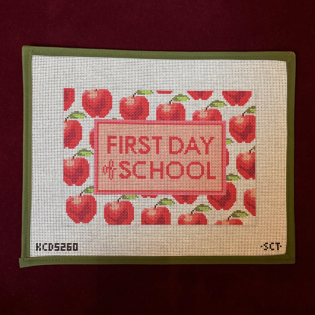 First Day of School-Needlepoint Canvas-KCN Designers-The Pepper Pot Barrington, IL