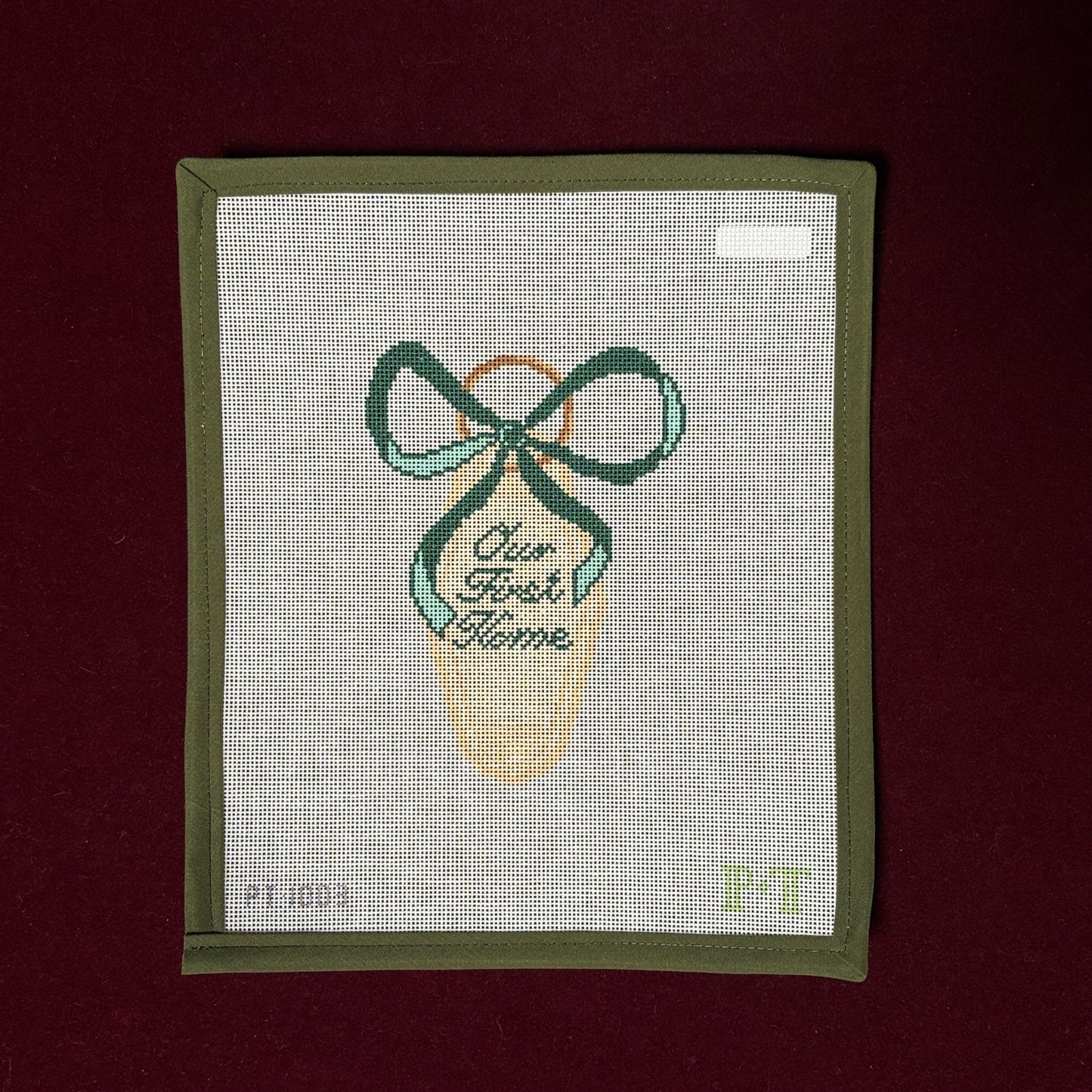 First Home Key Ring-Needlepoint Canvas-Pin & Tonic-The Pepper Pot Barrington, IL