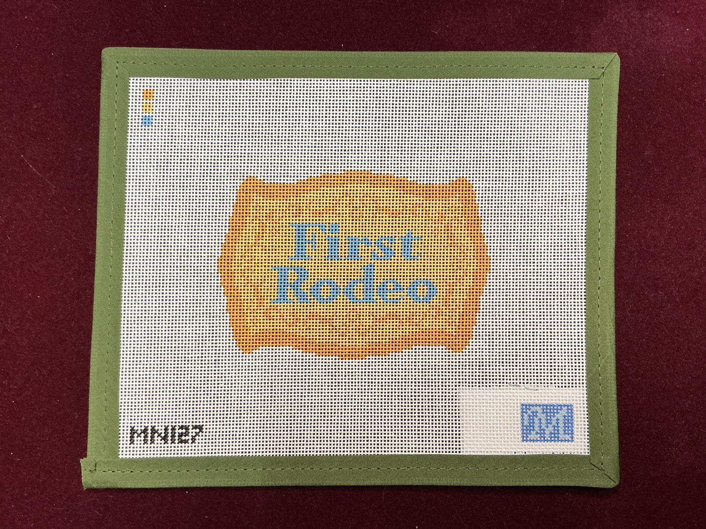 First Rodeo-Needlepoint Canvas-Maura Nolan Designs-The Pepper Pot Barrington, IL